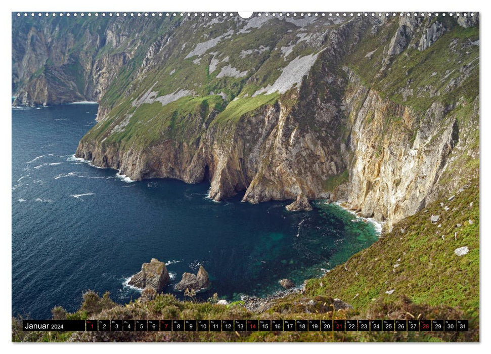 Slieve League Cliffs, les plus hautes falaises d'Irlande (Calendrier mural CALVENDO 2024) 