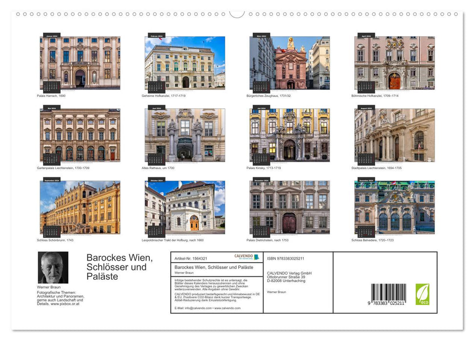 Barockes Wien, Schlösser und Paläste (CALVENDO Premium Wandkalender 2024)