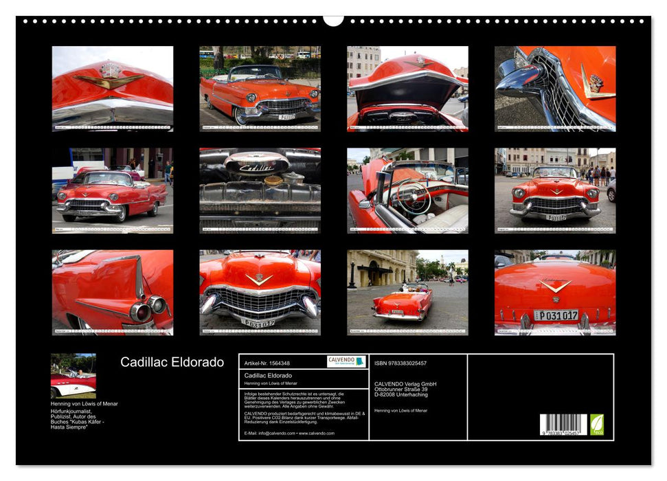 Cadillac Eldorado - pièce d'or sur roues (calendrier mural CALVENDO 2024) 
