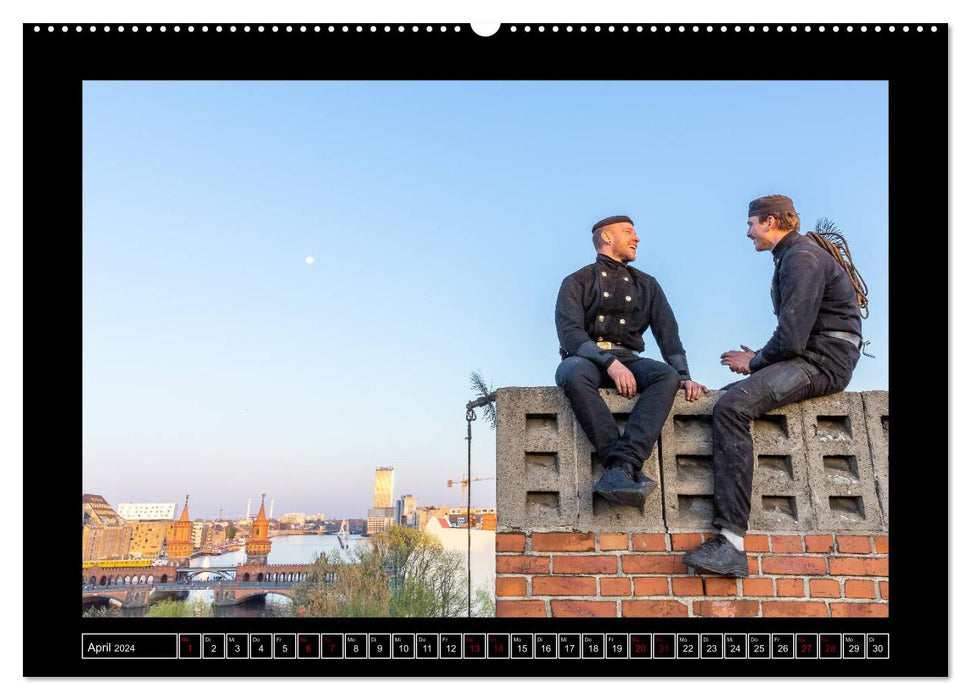 Ramoneurs sur Berlin - Les porte-bonheurs sur les toits de la capitale (Calendrier mural CALVENDO Premium 2024) 