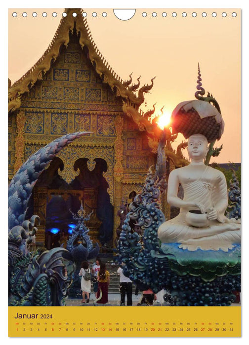 Thaïlande - Temples et Bouddhas (Calendrier mural CALVENDO 2024) 