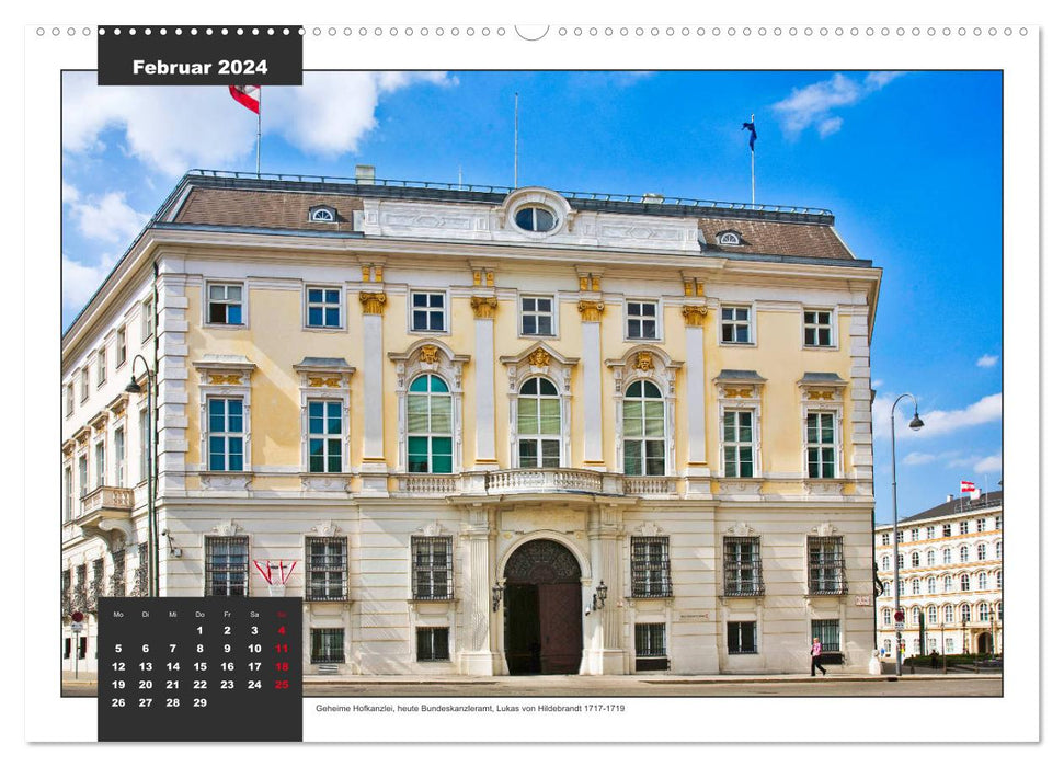 Barockes Wien, Schlösser und Paläste (CALVENDO Wandkalender 2024)