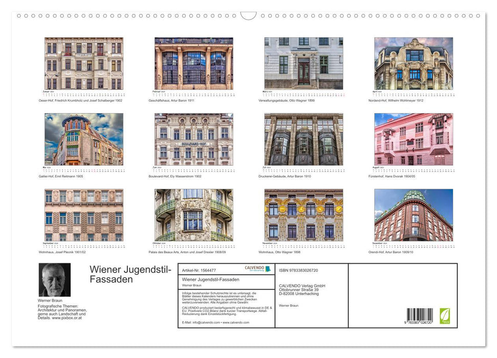 Viennese Art Nouveau facades (CALVENDO wall calendar 2024) 