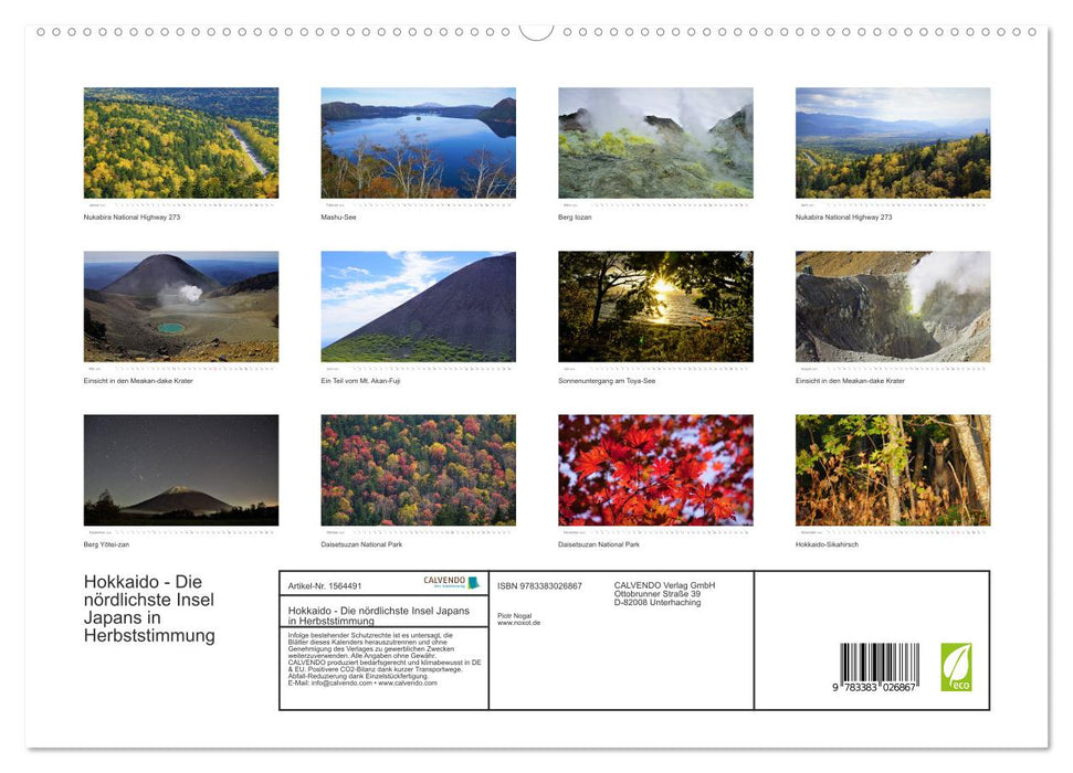 Hokkaido - Die nördlichste Insel Japans in Herbststimmung (CALVENDO Premium Wandkalender 2024)