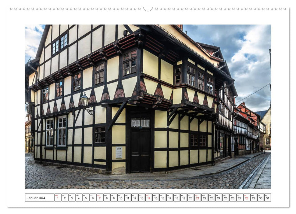 Fachwerkstadt Qudlinburg (CALVENDO Premium Wandkalender 2024)