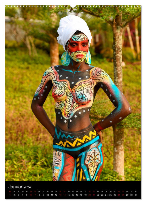 Äquatorialguinea Bodypainting Festival (CALVENDO Premium Wandkalender 2024)