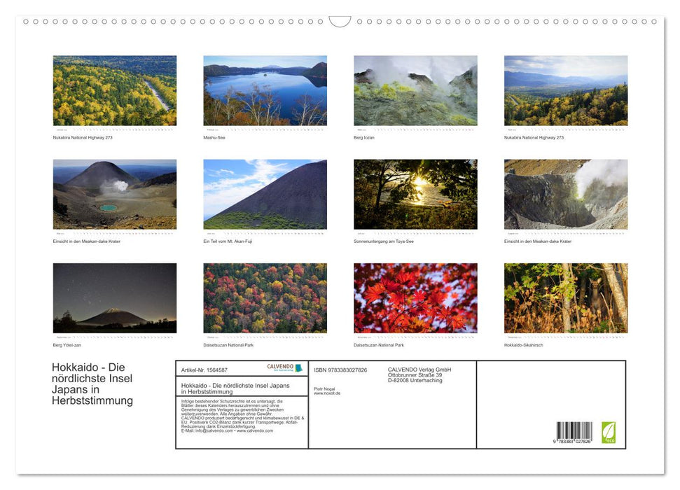 Hokkaido - Die nördlichste Insel Japans in Herbststimmung (CALVENDO Wandkalender 2024)