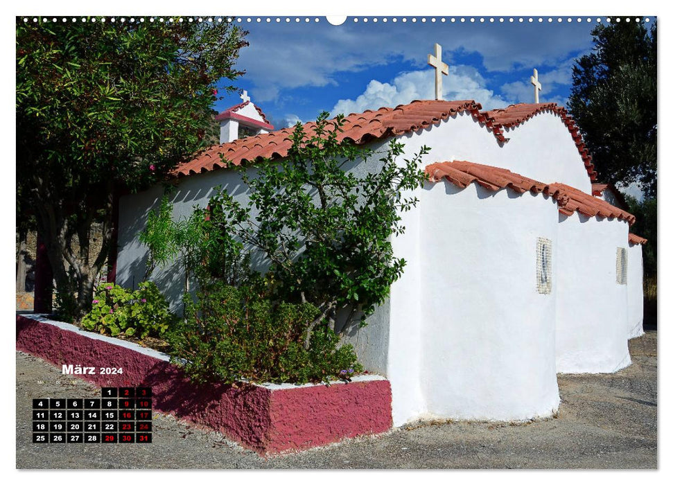 Chapels and churches on Crete (CALVENDO Premium Wall Calendar 2024) 