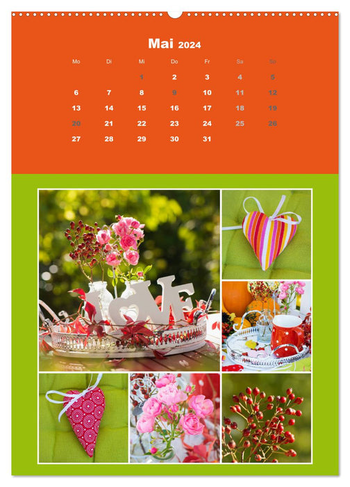 Le calendrier collage coloré (CALVENDO Premium Wall Calendar 2024) 