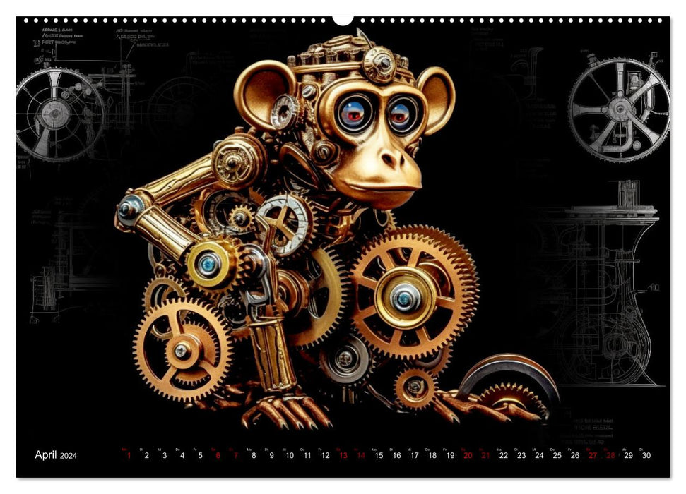 Mechanische Steampunk Tierwelt (CALVENDO Premium Wandkalender 2024)