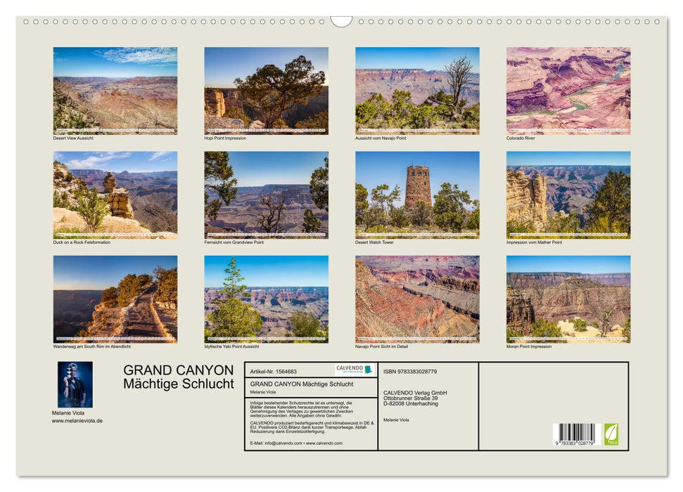 GRAND CANYON Mighty gorge (CALVENDO wall calendar 2024) 