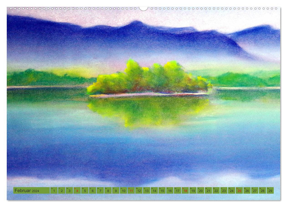 Oberbayerns Seen in Farbe - mit Pinsel und Farbe an den Ufern bayerischer Seen (CALVENDO Premium Wandkalender 2024)