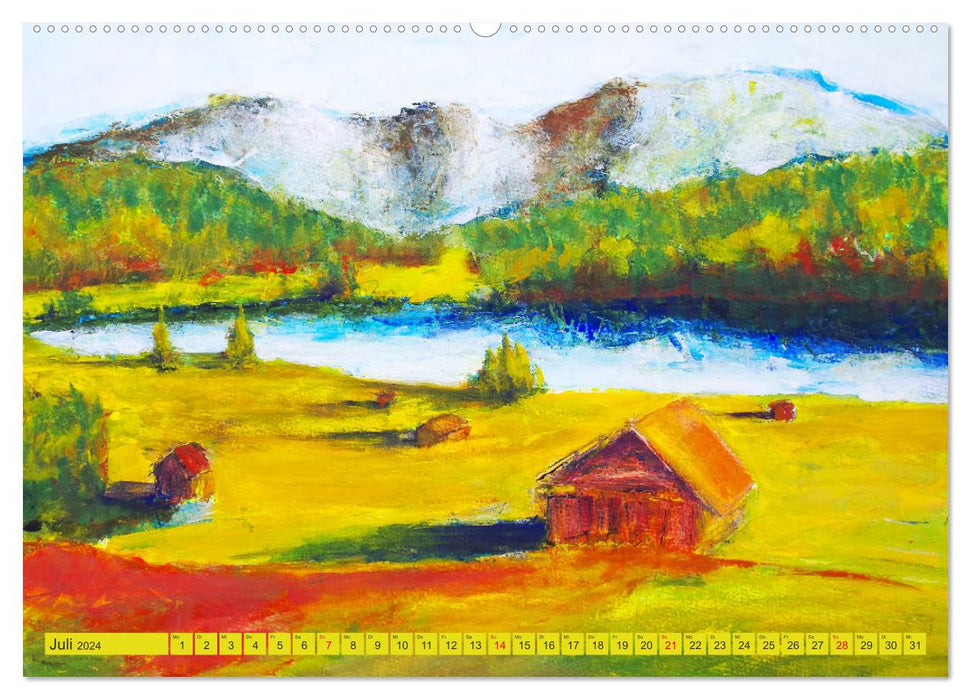 Oberbayerns Seen in Farbe - mit Pinsel und Farbe an den Ufern bayerischer Seen (CALVENDO Premium Wandkalender 2024)