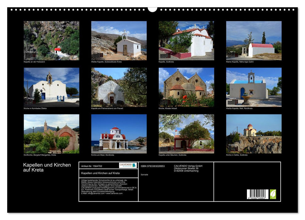 Chapels and churches on Crete (CALVENDO wall calendar 2024) 