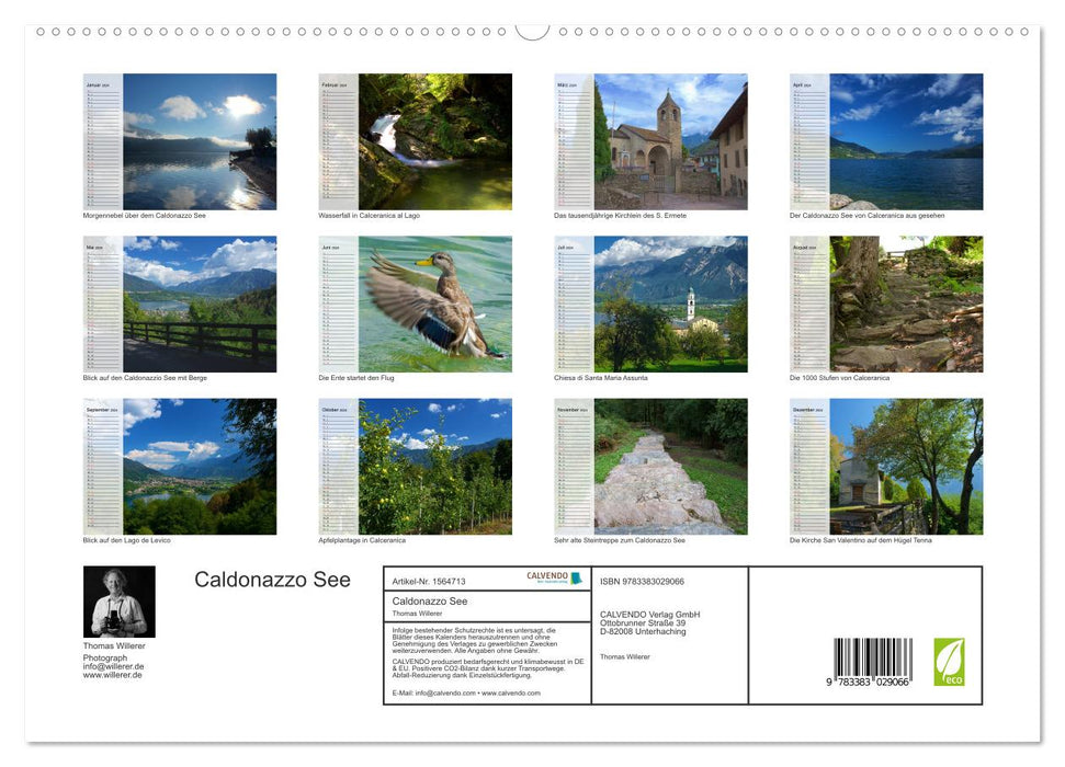 Caldonazzo See (CALVENDO Premium Wandkalender 2024)