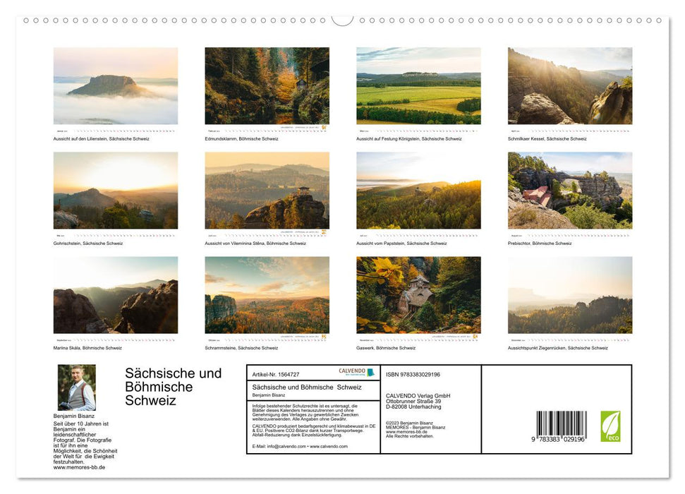 Sächsische und Böhmische Schweiz (CALVENDO Premium Wandkalender 2024)