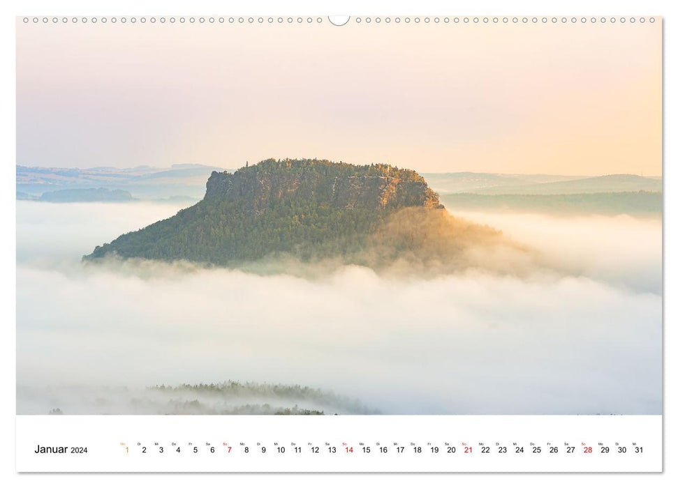 Sächsische und Böhmische Schweiz (CALVENDO Premium Wandkalender 2024)