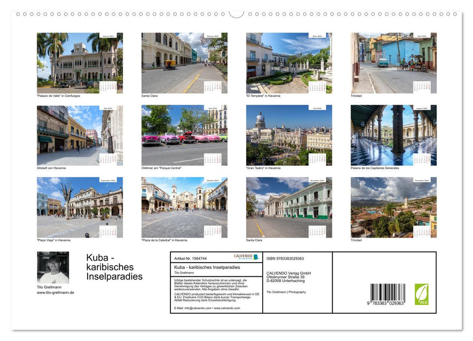 Kuba - karibisches Inselparadies (CALVENDO Premium Wandkalender 2024)