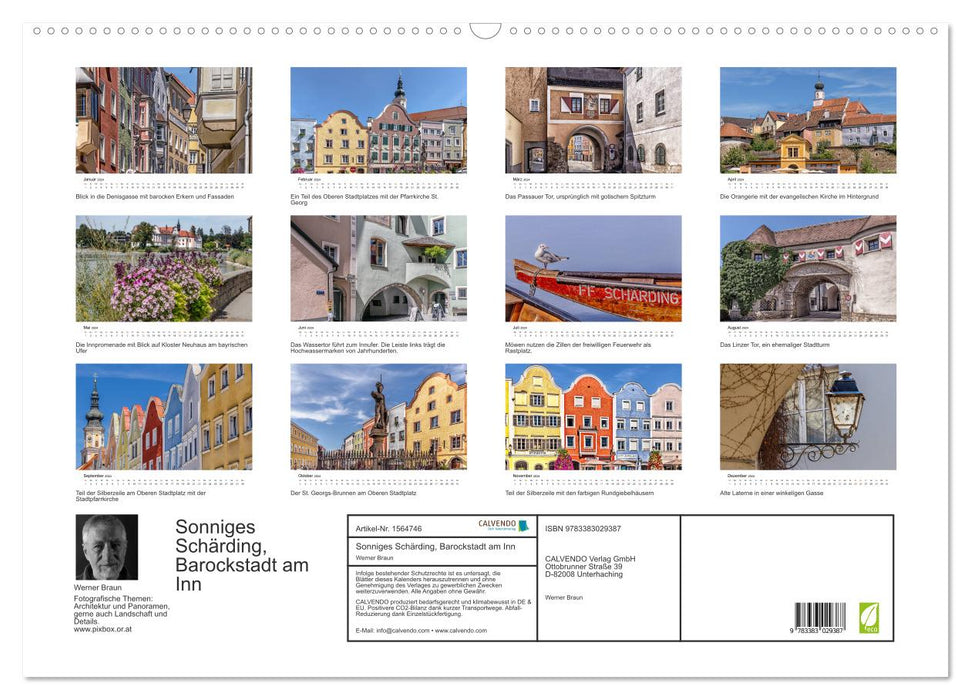 Sonniges Schärding, Barockstadt am Inn (CALVENDO Wandkalender 2024)