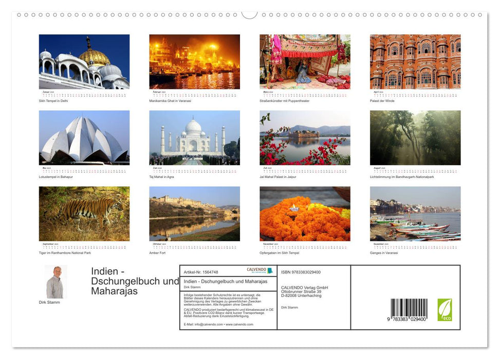 Indien - Dschungelbuch und Maharajas (CALVENDO Premium Wandkalender 2024)