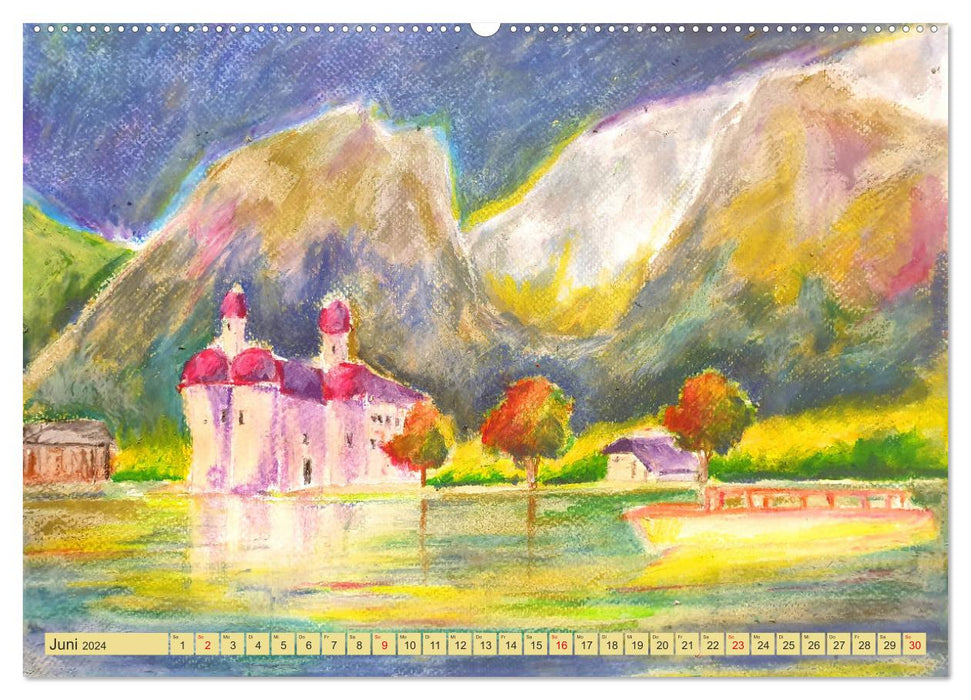 Oberbayerns Seen in Farbe - mit Pinsel und Farbe an den Ufern bayerischer Seen (CALVENDO Wandkalender 2024)