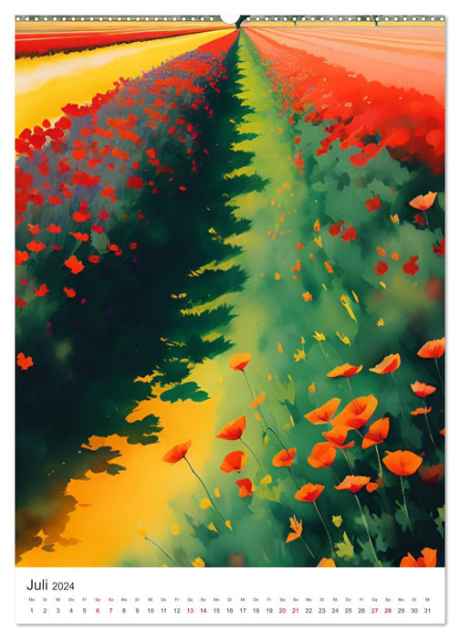 Farbenfroh durchs Jahr 2024 - Farbkleckse für die Seele (CALVENDO Premium Wandkalender 2024)