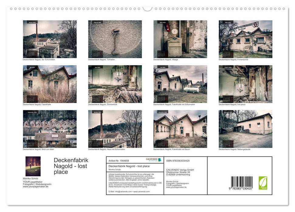 Deckenfabrik Nagold - lost place (CALVENDO Premium Wandkalender 2024)
