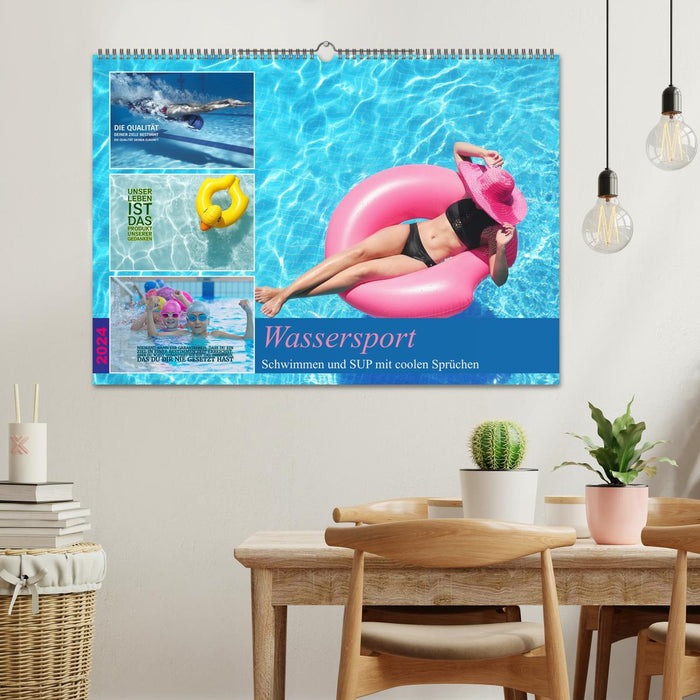 Wassersport - Schwimmen und SUP mit coolen Sprüchen (CALVENDO Wandkalender 2024)