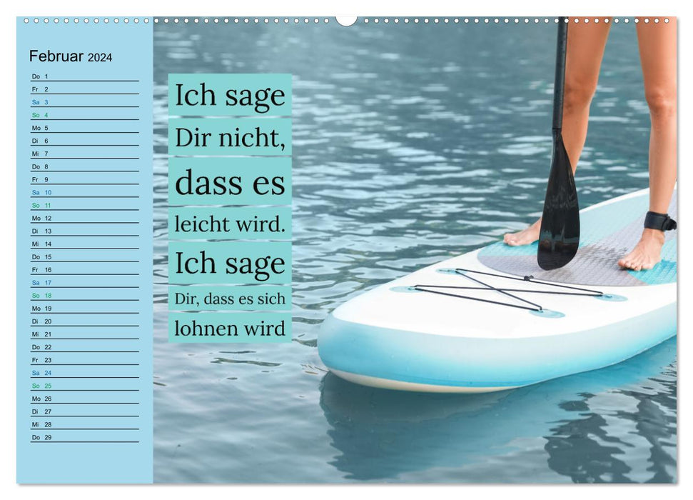 Wassersport - Schwimmen und SUP mit coolen Sprüchen (CALVENDO Wandkalender 2024)