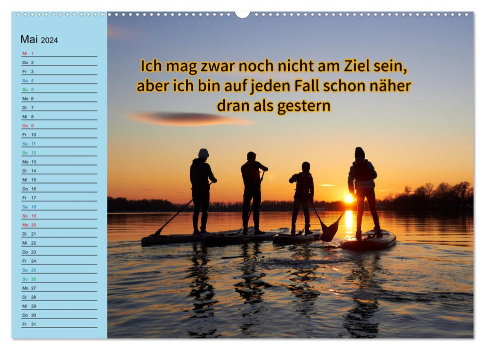 Wassersport - Schwimmen und SUP mit coolen Sprüchen (CALVENDO Wandkalender 2024)