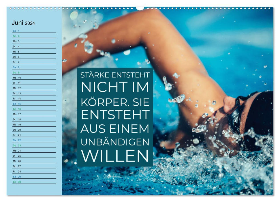 Wassersport - Schwimmen und SUP mit coolen Sprüchen (CALVENDO Premium Wandkalender 2024)