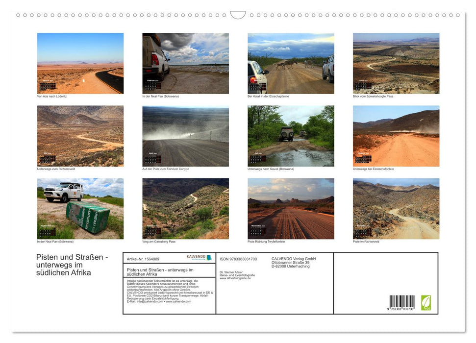 Pisten und Straßen - unterwegs im südlichen Afrika (CALVENDO Wandkalender 2024)
