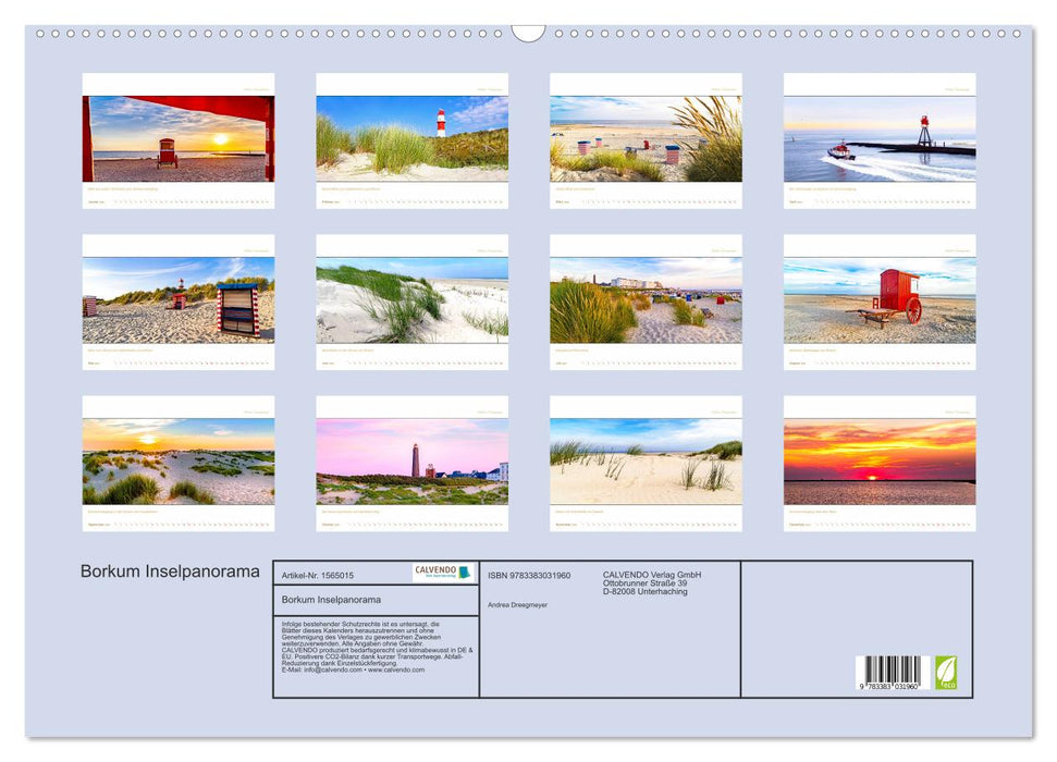 Borkum Inselpanorama (CALVENDO Wandkalender 2024)