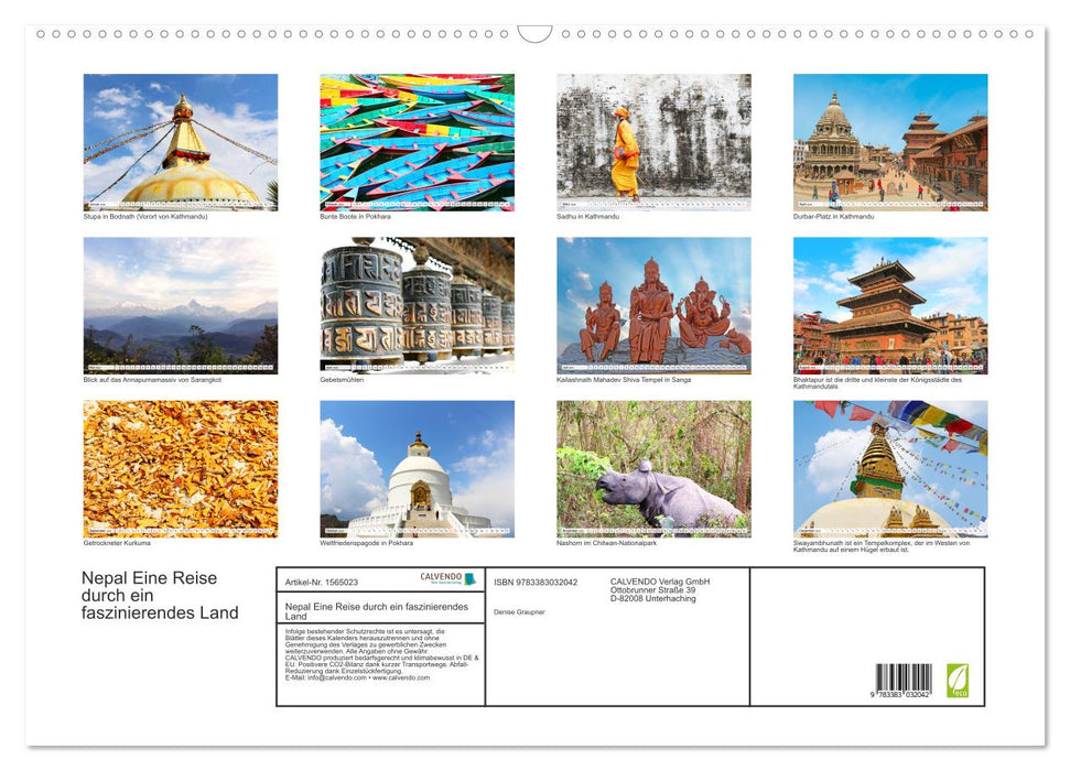 Nepal Eine Reise durch ein faszinierendes Land (CALVENDO Wandkalender 2024)