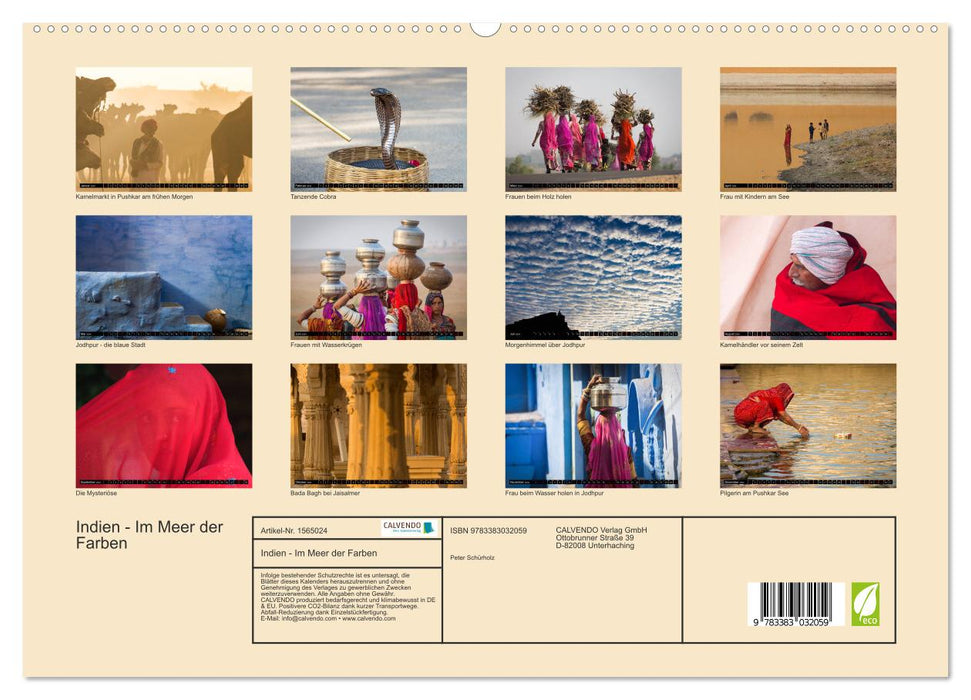 Indien - im Meer der Farben (CALVENDO Premium Wandkalender 2024)