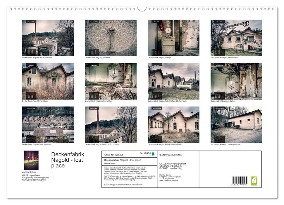 Deckenfabrik Nagold - lost place (CALVENDO Wandkalender 2024)