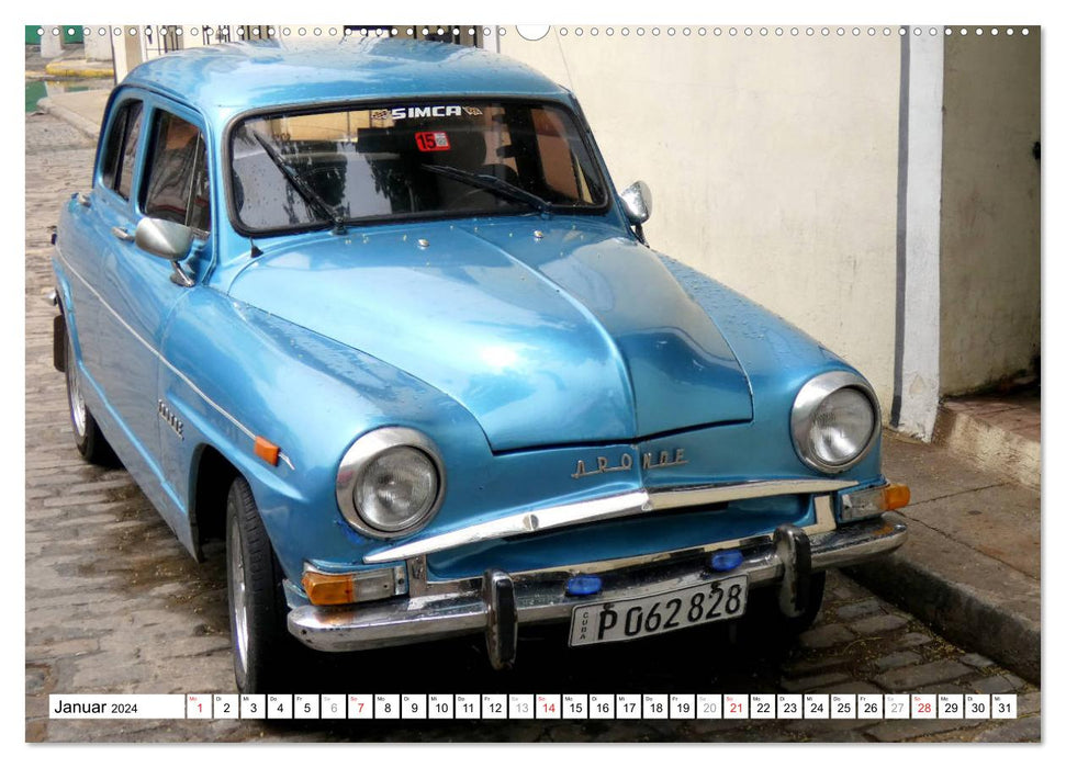 SIMCA ARONDE - Hirondelle de France à La Havane (Calendrier mural CALVENDO Premium 2024) 