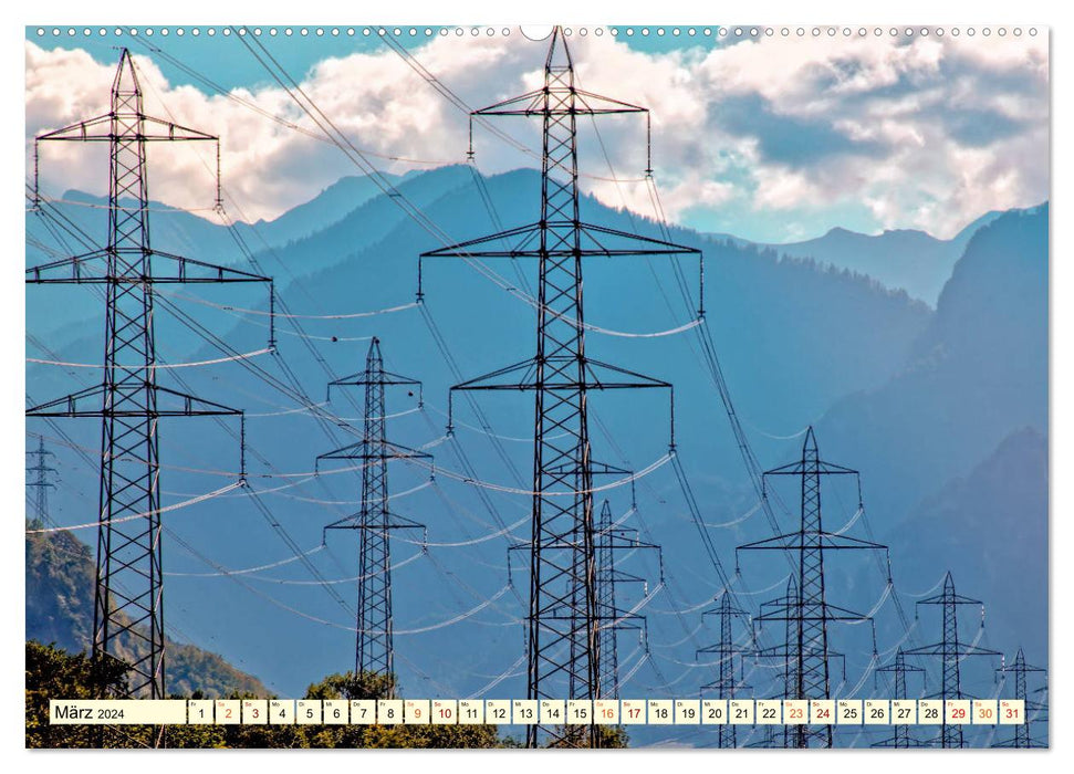 Strommasten - Wege des Stroms (CALVENDO Wandkalender 2024)