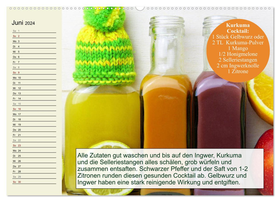 Obst- und Gemüsesäfte um gesund und vital zu bleiben! (CALVENDO Premium Wandkalender 2024)