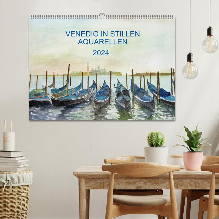 Venedig in stillen Aquarellen (CALVENDO Wandkalender 2024)