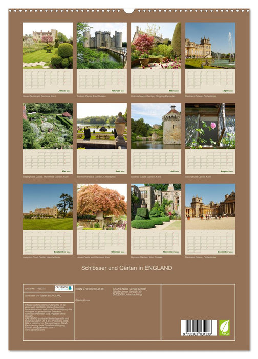 Schlösser und Gärten in England (CALVENDO Premium Wandkalender 2024)