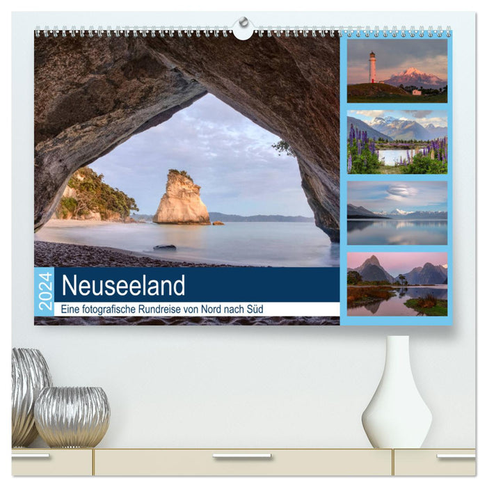 Neuseeland - Eine fotografische Rundreise von Nord nach Süd (CALVENDO Premium Wandkalender 2024)