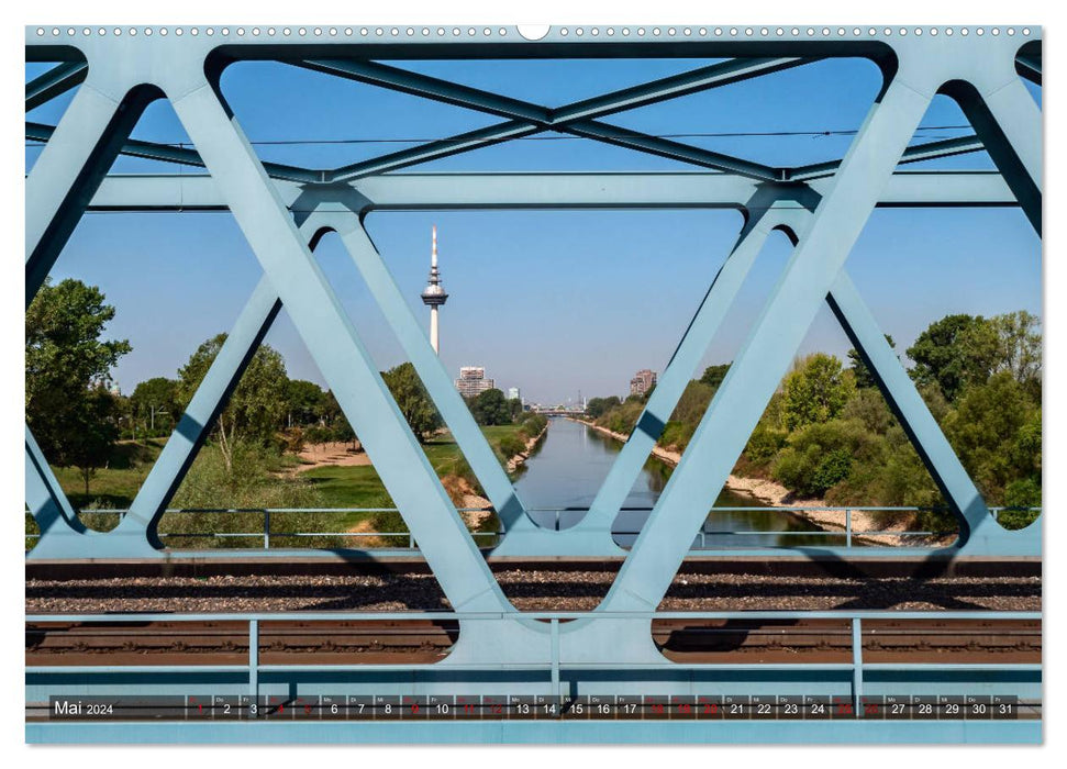 Kumm üwwer die Brück - Mannheimer Brücken (CALVENDO Premium Wandkalender 2024)