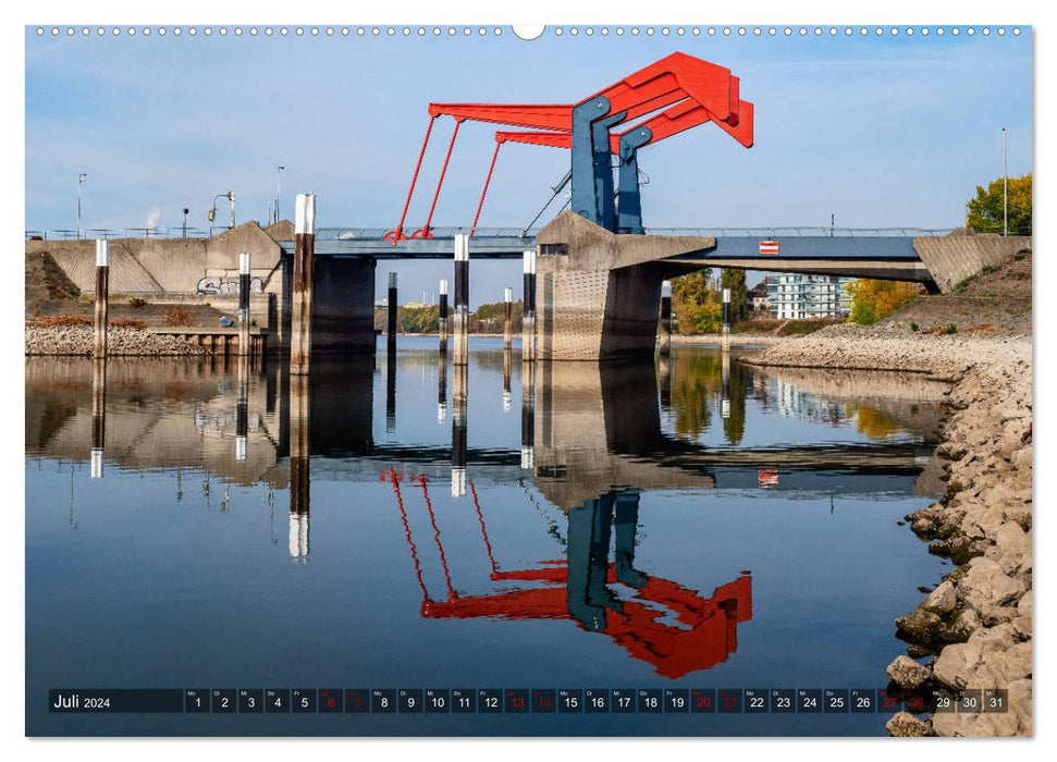 Kumm üwwer die Brück - Ponts de Mannheim (Calvendo Premium Wall Calendar 2024) 