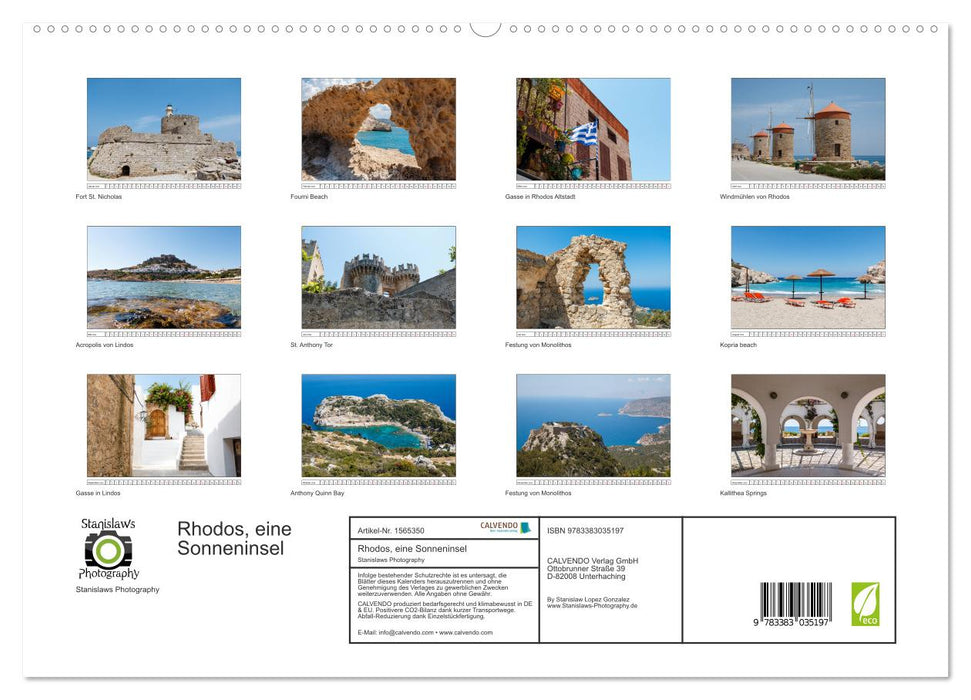 Rhodos, eine Sonneninsel (CALVENDO Premium Wandkalender 2024)