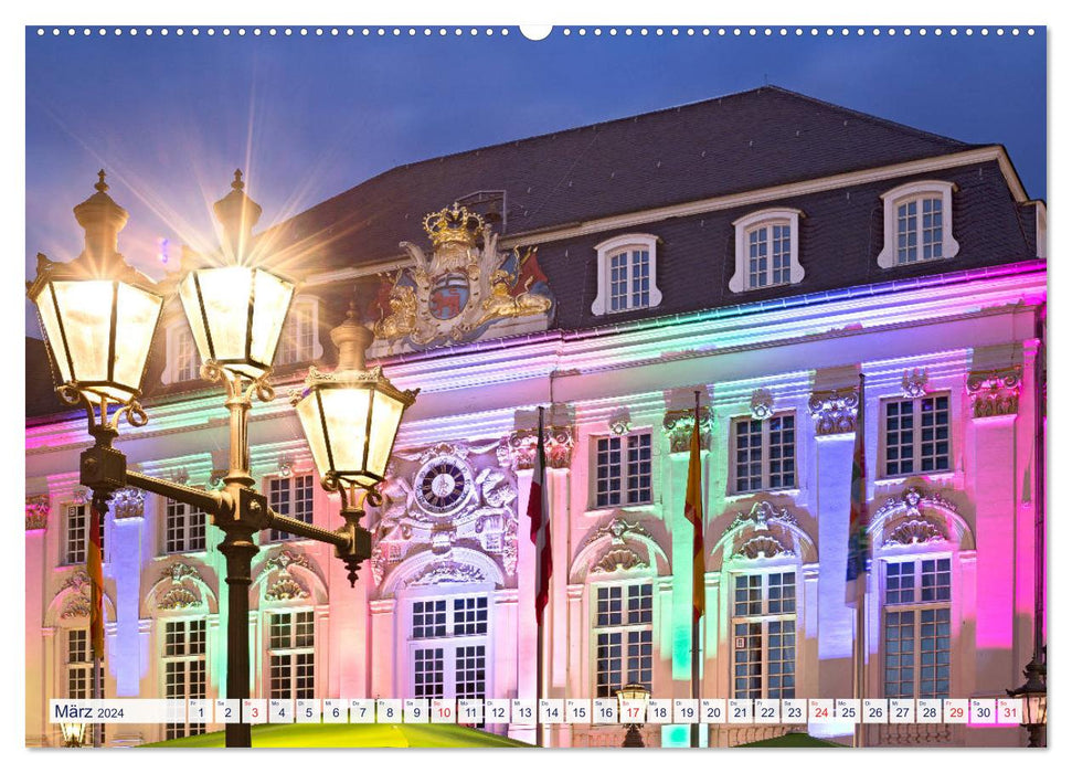 BONN pour les noctambules (Calvendo Premium Wall Calendar 2024) 