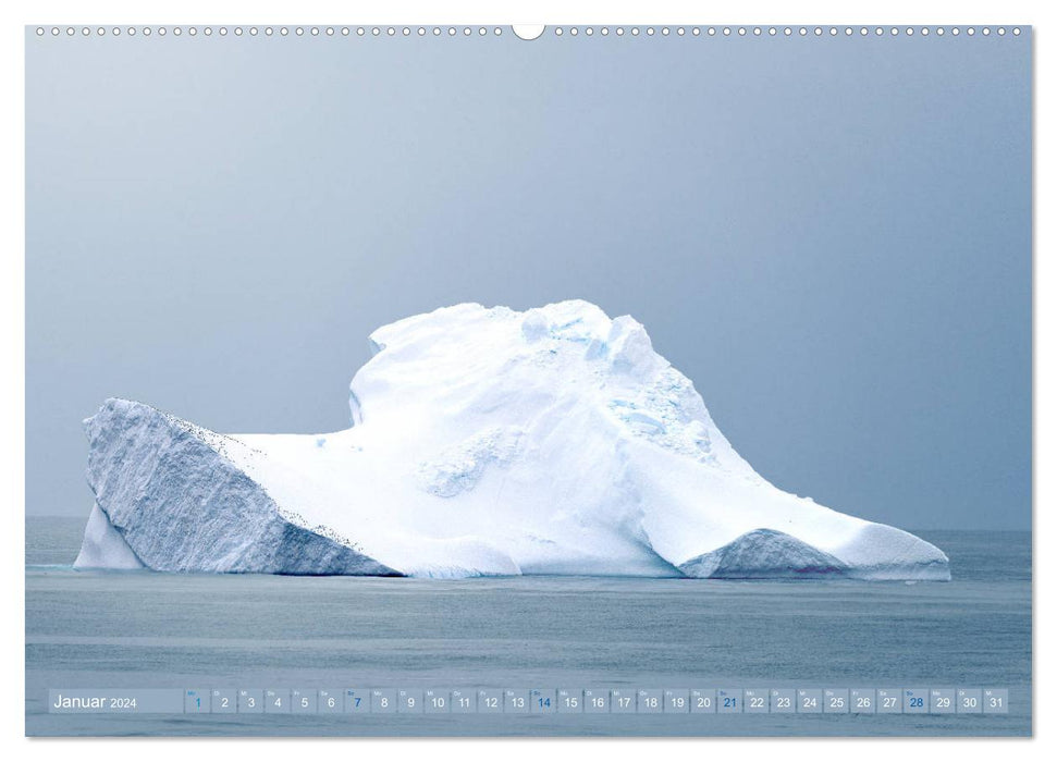 Grönland - Felsen, Eis und bunte Häuser (CALVENDO Wandkalender 2024)