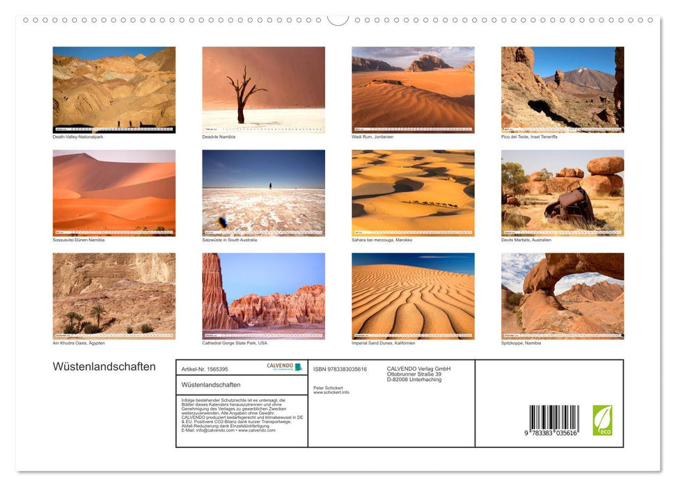 Wüstenlandschaften (CALVENDO Premium Wandkalender 2024)