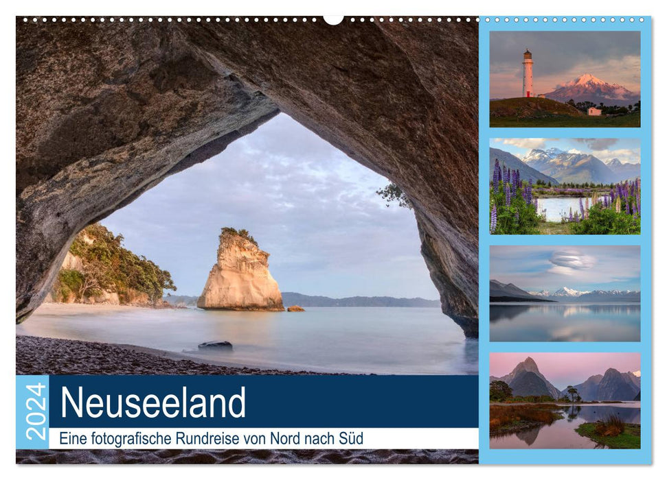 Neuseeland - Eine fotografische Rundreise von Nord nach Süd (CALVENDO Wandkalender 2024)