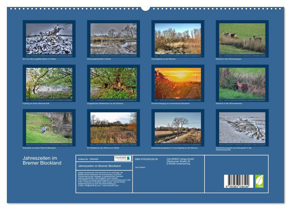 Jahreszeiten im Bremer Blockland (CALVENDO Premium Wandkalender 2024)